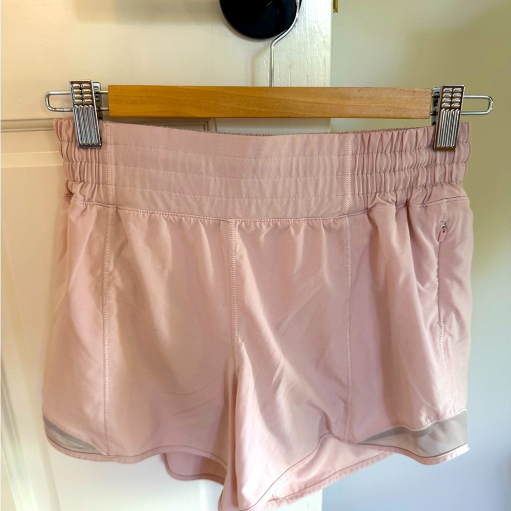 Lululemon Track That High-Rise Lined Short size 6. Pale Pink. Worn twice!